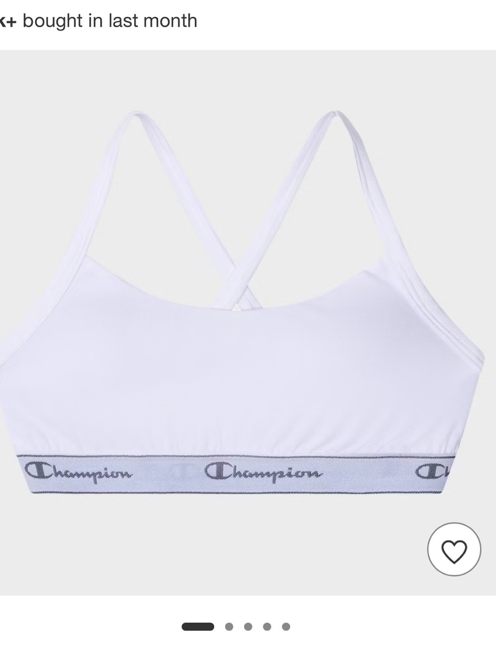 Champion Girls Large 12-14 Bralette Sports Bra White Soft Stretch New